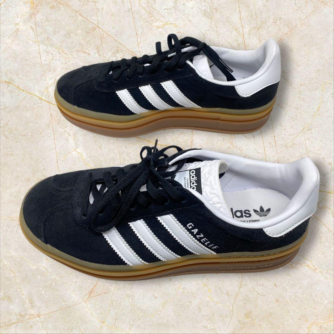 未使用 adidas ガゼル ボールド アディダス 厚底 24.5 ブラック 黒