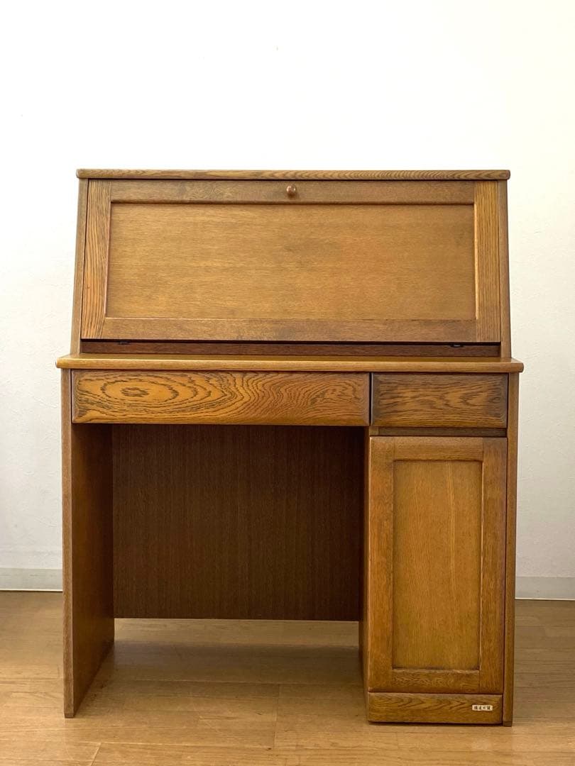 美品 浜本工芸 ライティングデスク ビューロ 学習机 収納 机 デスク