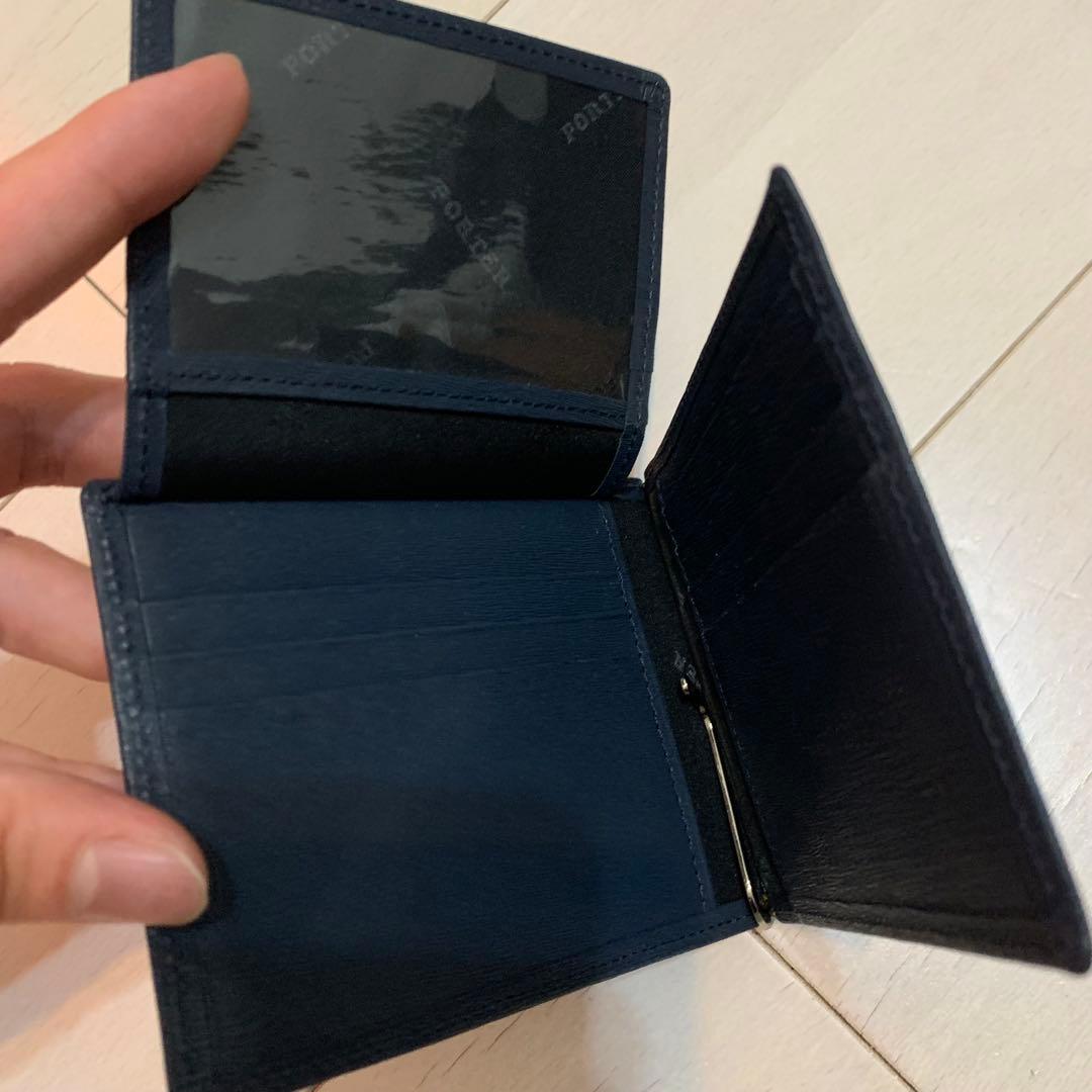 新品未使用　ポーター カレント マネークリップ ネイビー　紺レザー