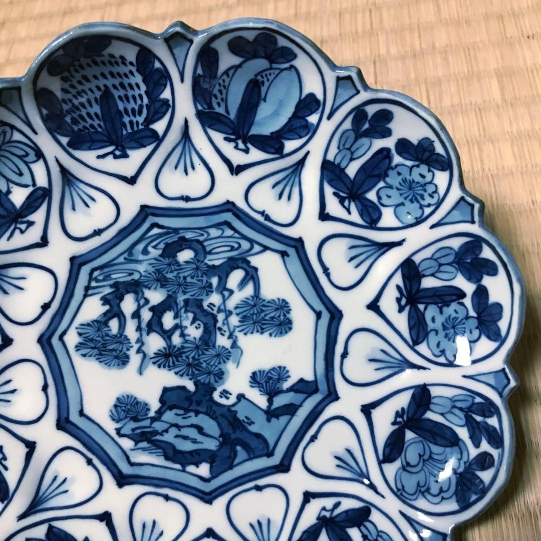 有田焼 源右衛門窯 染錦銘々皿4枚 木箱入り