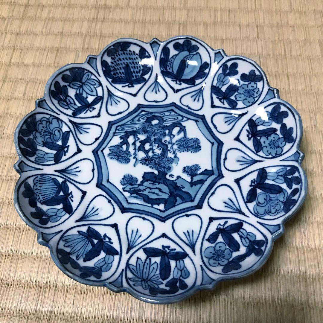 有田焼 源右衛門窯 染錦銘々皿4枚 木箱入り