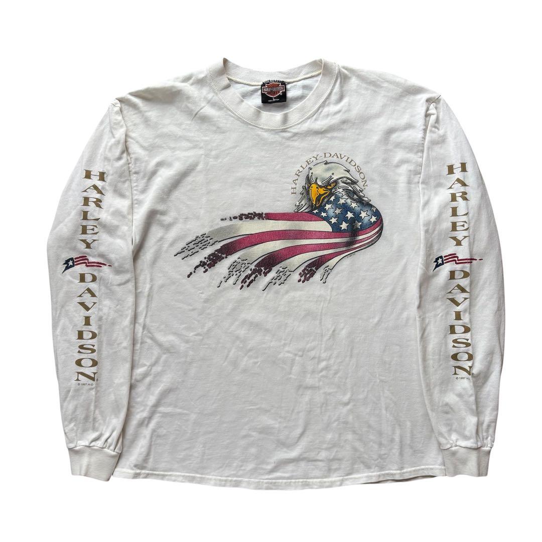 ビンテージ ハーレーダビッドソン ロンT L 袖プリント 古着 長袖 ハーレー