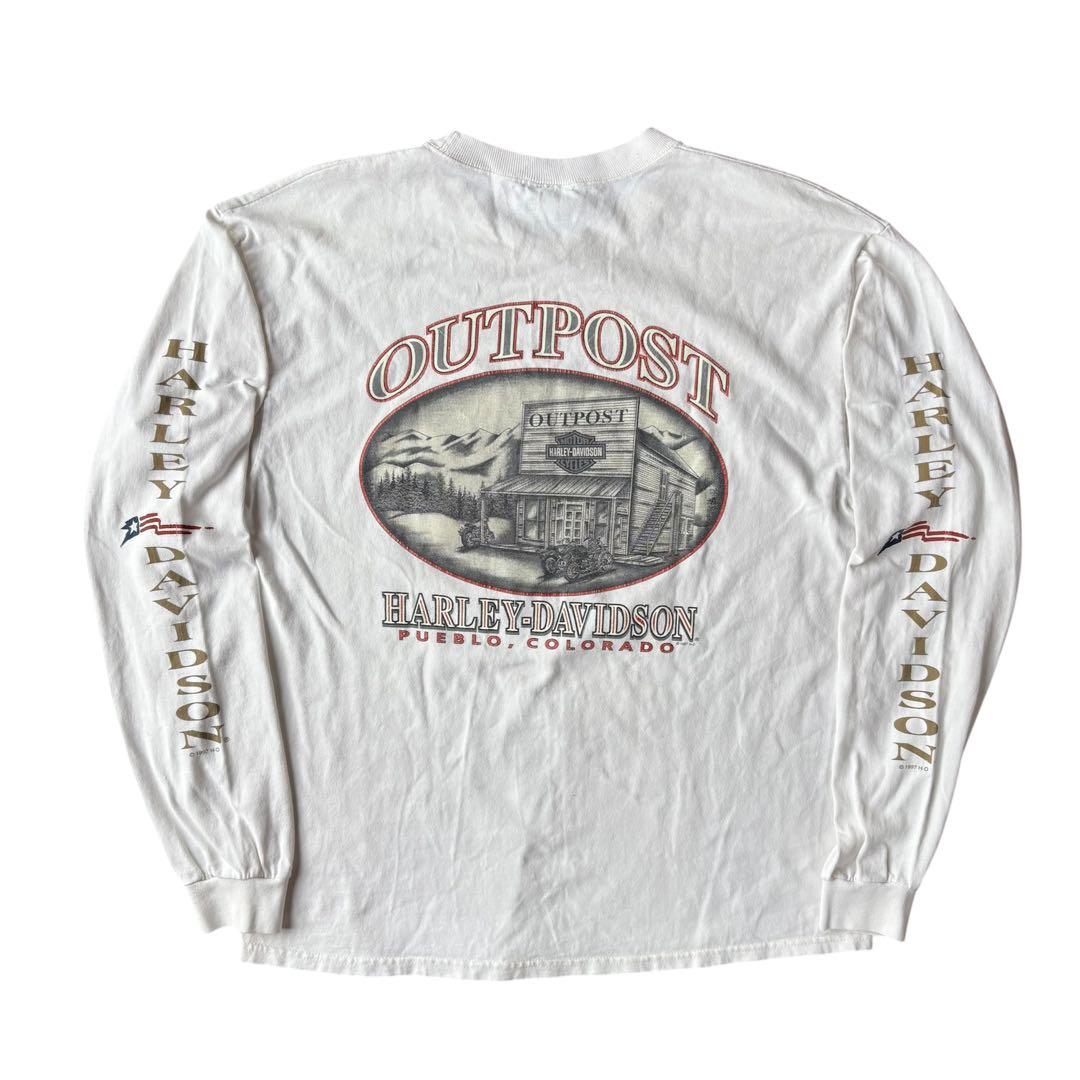 ビンテージ ハーレーダビッドソン ロンT L 袖プリント 古着 長袖 ハーレー