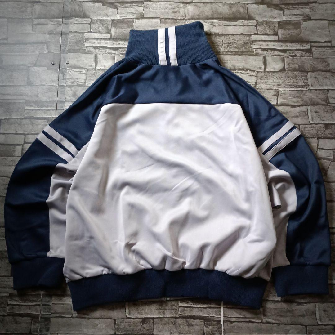 9090ジャージ バイカラー 刺繍Nロゴ ハイネック リブ切替 超ワイド 大きめ