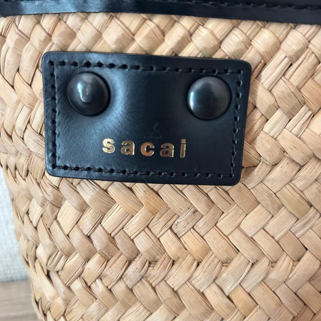 sacai 編み込みデザイン かごバッグ