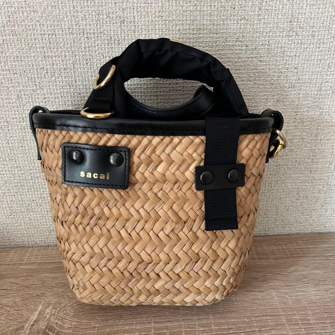 sacai 編み込みデザイン かごバッグ
