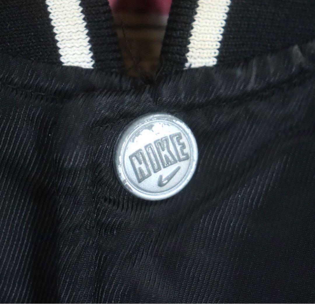 90s NIKE ナイキ　ナイロンスタジャン　スウッシュ刺繍　ビンテージ