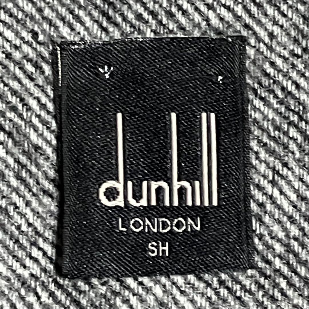 dunhill マフラー カシミア ロゴ フリンジ ブラック スコットランド製