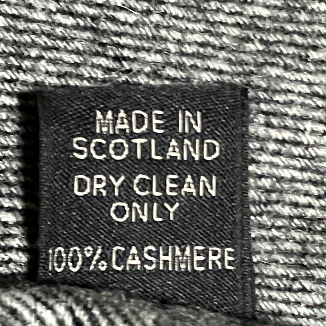 dunhill マフラー カシミア ロゴ フリンジ ブラック スコットランド製