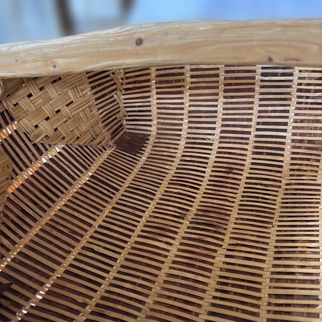 竹製籠　竹製円形 直径約40cm
