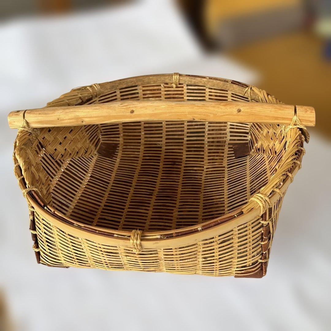 竹製籠　竹製円形 直径約40cm