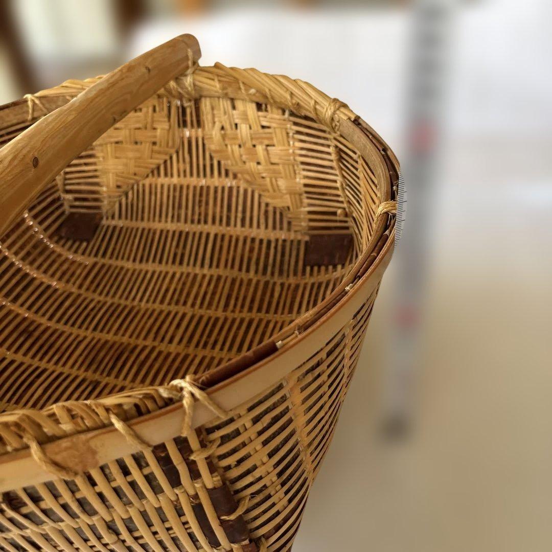 竹製籠　竹製円形 直径約40cm