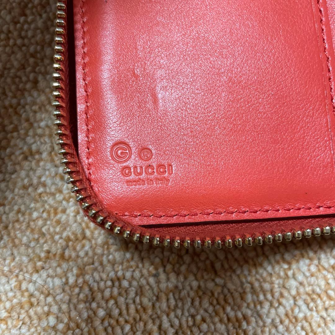 GUCCI GGパターン 二つ折り財布 レッド