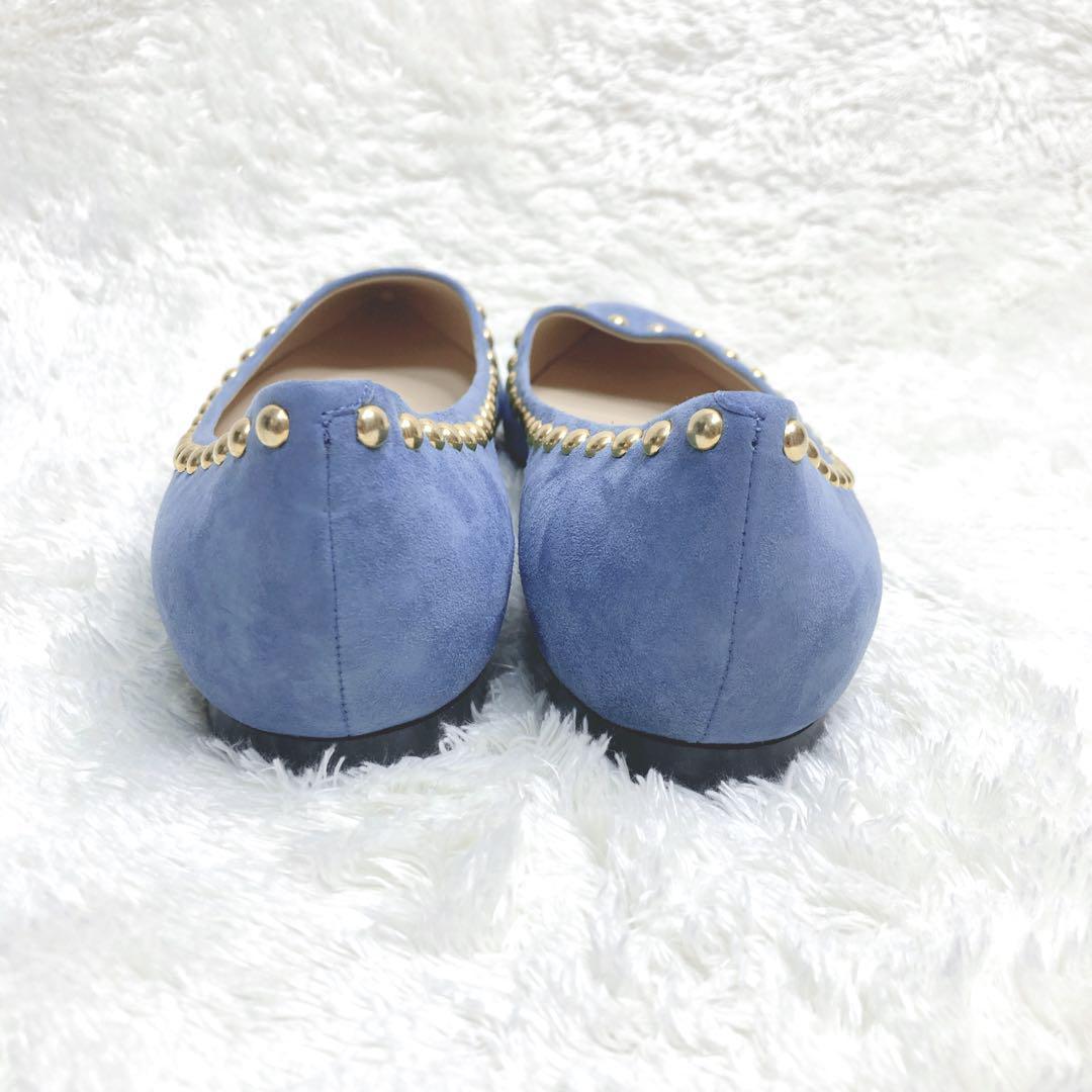 【極美品✨ペリーコ】スタッズ スウェード フラットシューズ 38 イタリア製