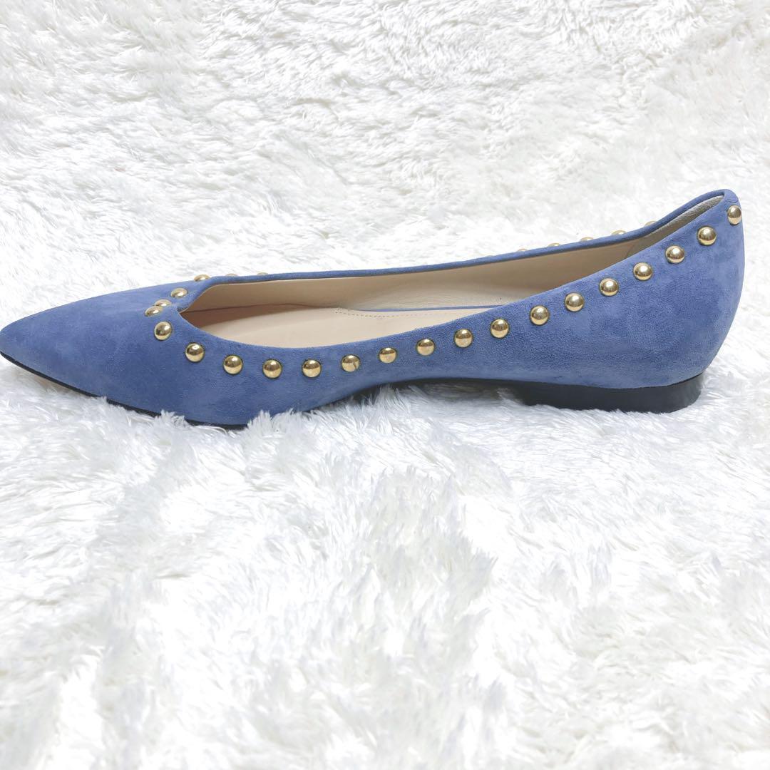 【極美品✨ペリーコ】スタッズ スウェード フラットシューズ 38 イタリア製