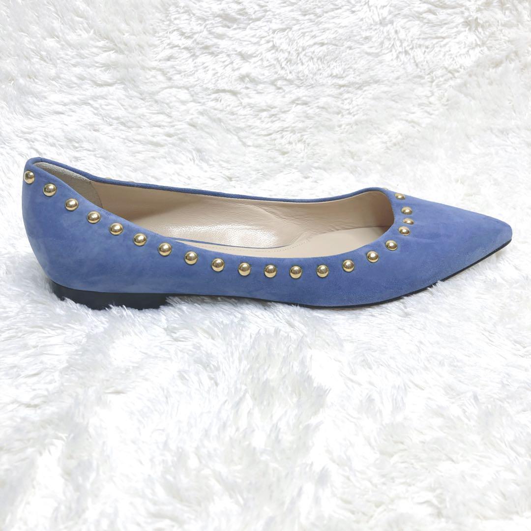 【極美品✨ペリーコ】スタッズ スウェード フラットシューズ 38 イタリア製