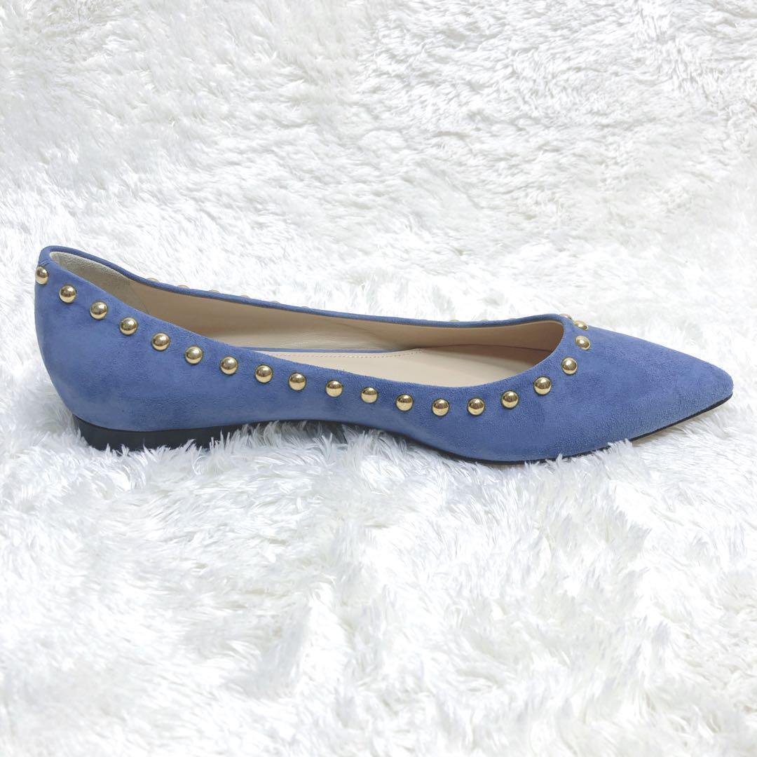 【極美品✨ペリーコ】スタッズ スウェード フラットシューズ 38 イタリア製