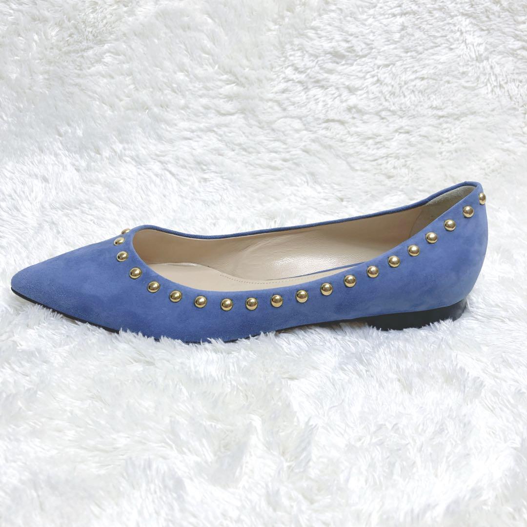 【極美品✨ペリーコ】スタッズ スウェード フラットシューズ 38 イタリア製