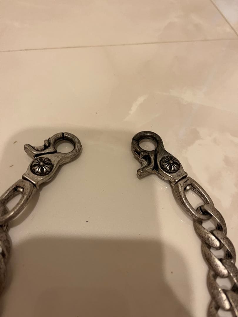 シルバー ウォレットチェーン カラビナ式