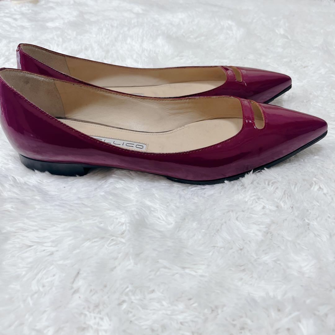 【希少】PELLICO ペリーコ アネッリ ワインレッド フラットシューズ