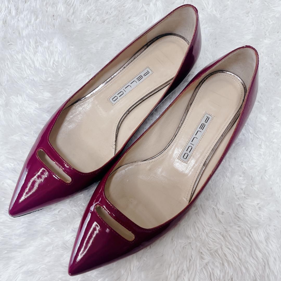 【希少】PELLICO ペリーコ アネッリ ワインレッド フラットシューズ