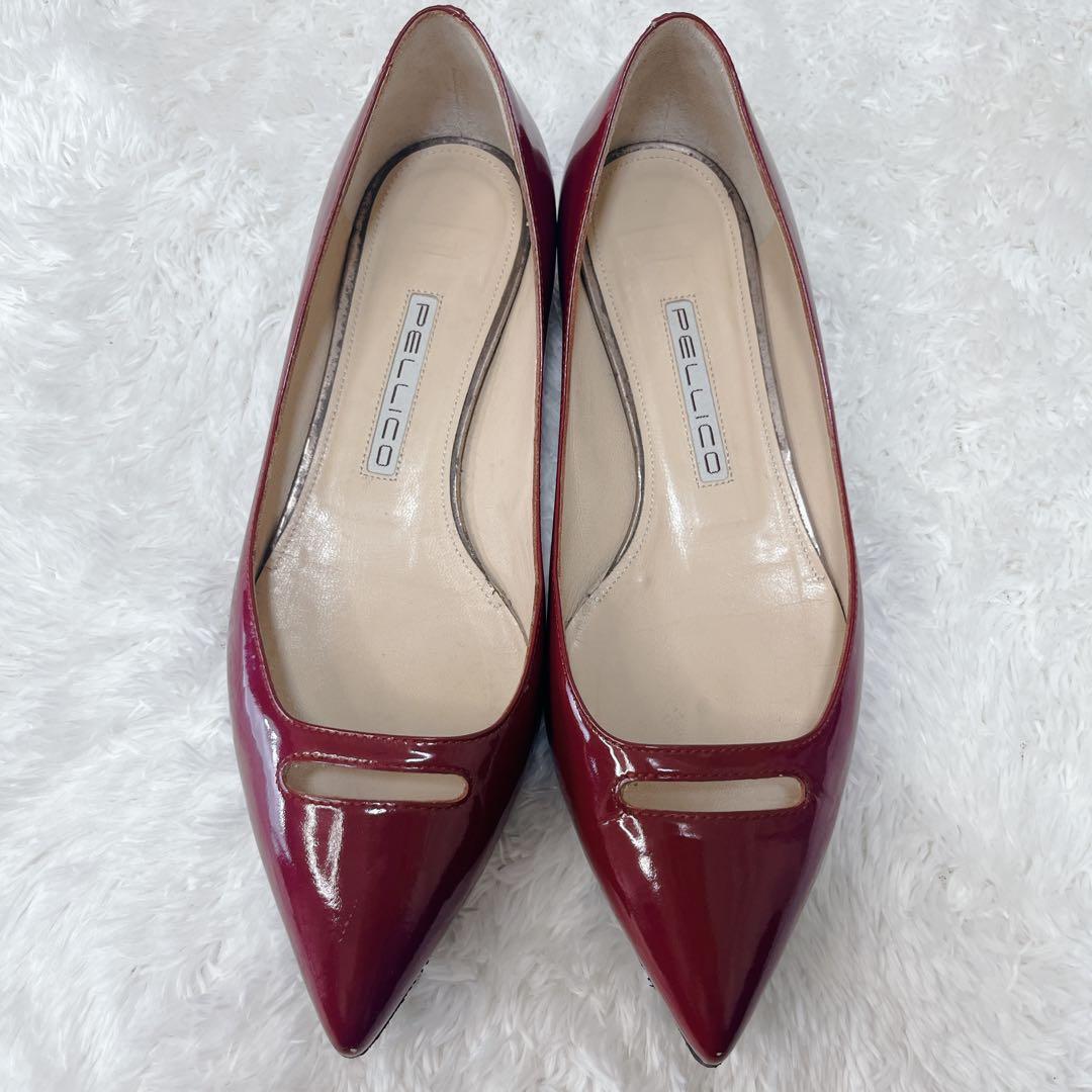 【希少】PELLICO ペリーコ アネッリ ワインレッド フラットシューズ