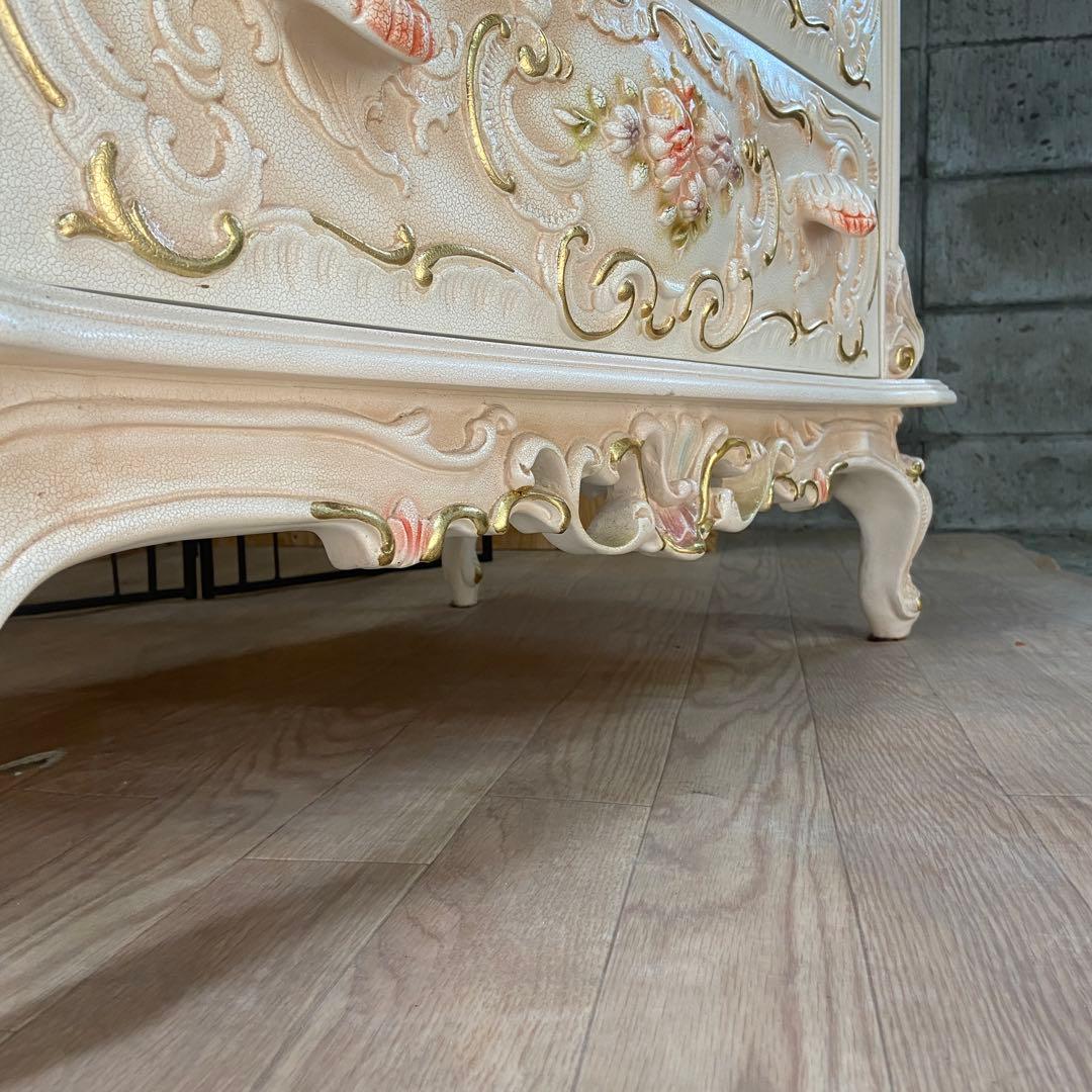 4段チェスト　ロココ調　猫脚 プリンセス ヨーロピアン 姫系③