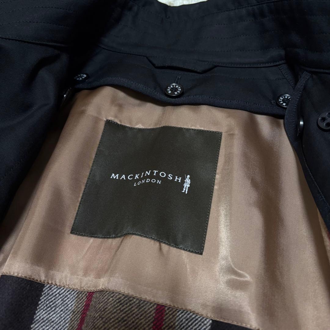 極美品 マッキントッシュ ライナー付き ブラック トレンチコート 黒 38