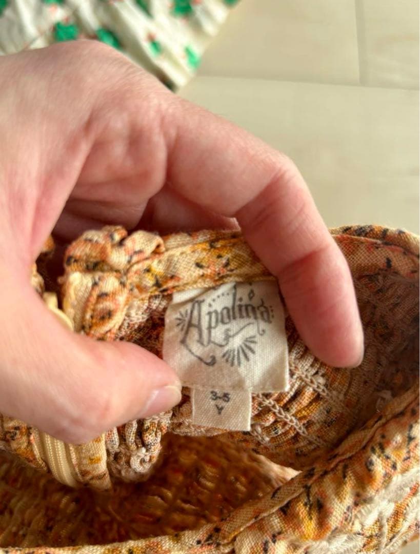 Apalina 花柄ノースリーブワンピースフリルドレス 3-5Y