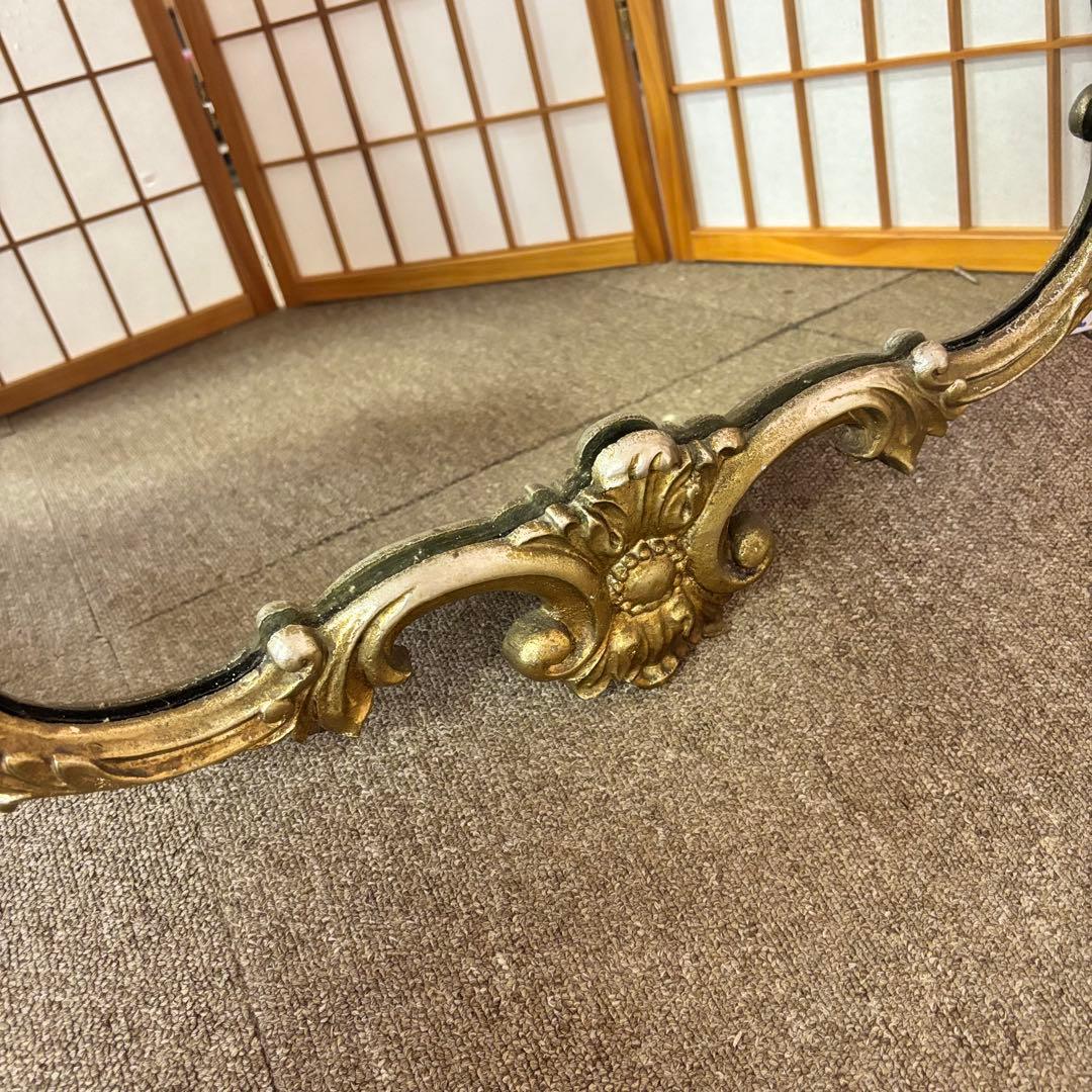 ①アンティーク調 インテリア鏡 ミラー ゴールド縁 ゴージャス 金属枠