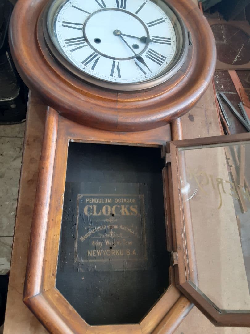 大きな古時計、USAアンソニア柱時計、調整済み、動作品
