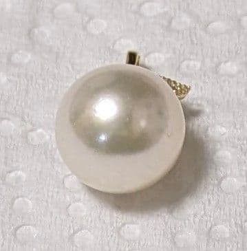 あこや真珠10.5mm K18 ダイヤモンド0.01ct ペンダントトップ　稀少