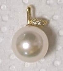 あこや真珠10.5mm K18 ダイヤモンド0.01ct ペンダントトップ　稀少