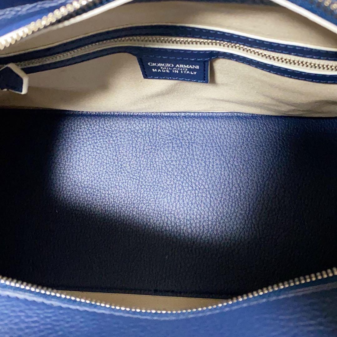 未使用に近い✨ジョルジオアルマーニ トートバッグ 2way ショルダーバッグ 青