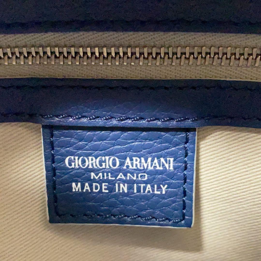 未使用に近い✨ジョルジオアルマーニ トートバッグ 2way ショルダーバッグ 青