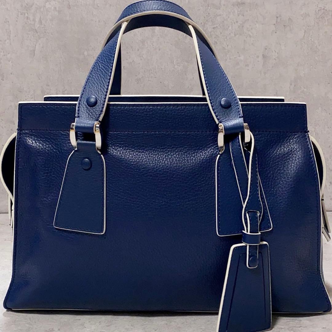未使用に近い✨ジョルジオアルマーニ トートバッグ 2way ショルダーバッグ 青