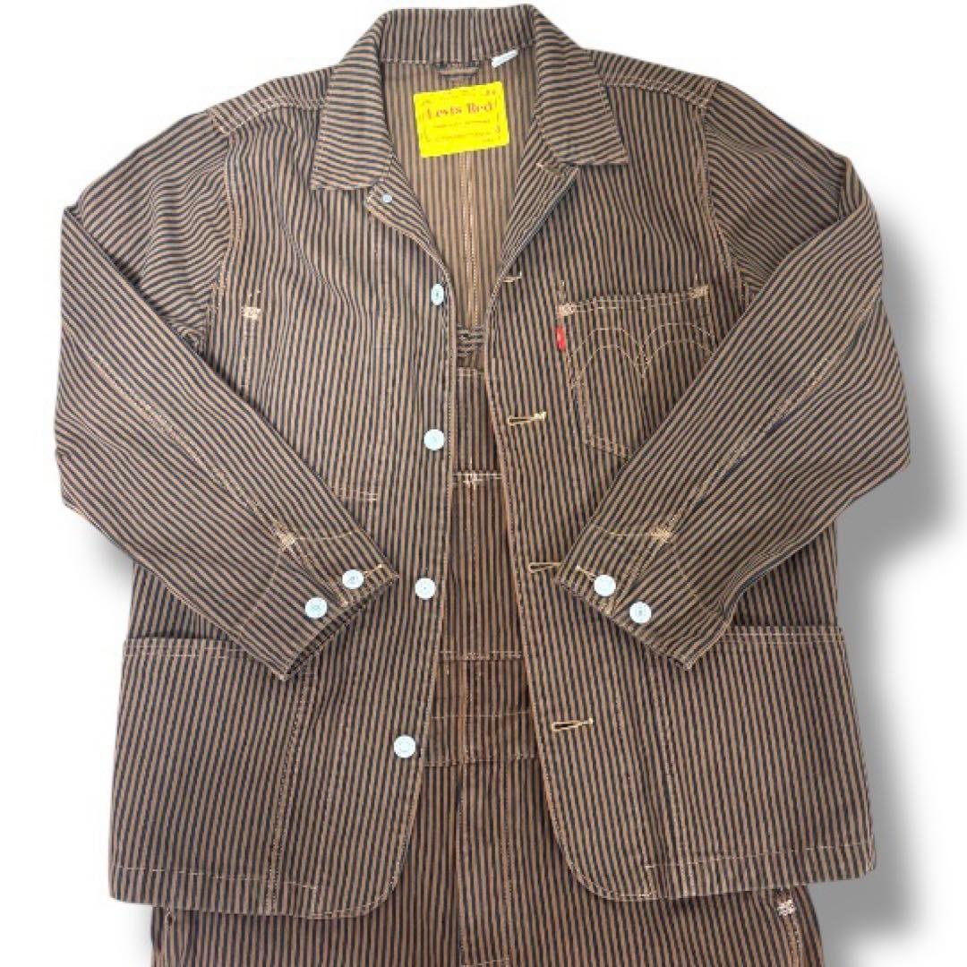 Levi's Red ヒッコリーカバーオール オーバーオール セットアップ 茶色