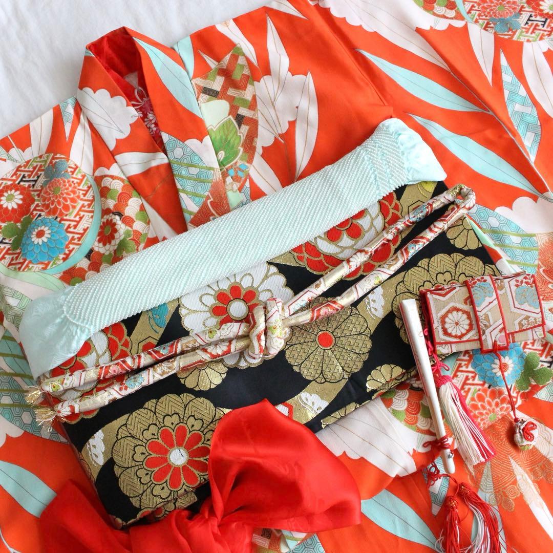 七五三 5歳 7歳 女の子 子供 着物 帯 セット