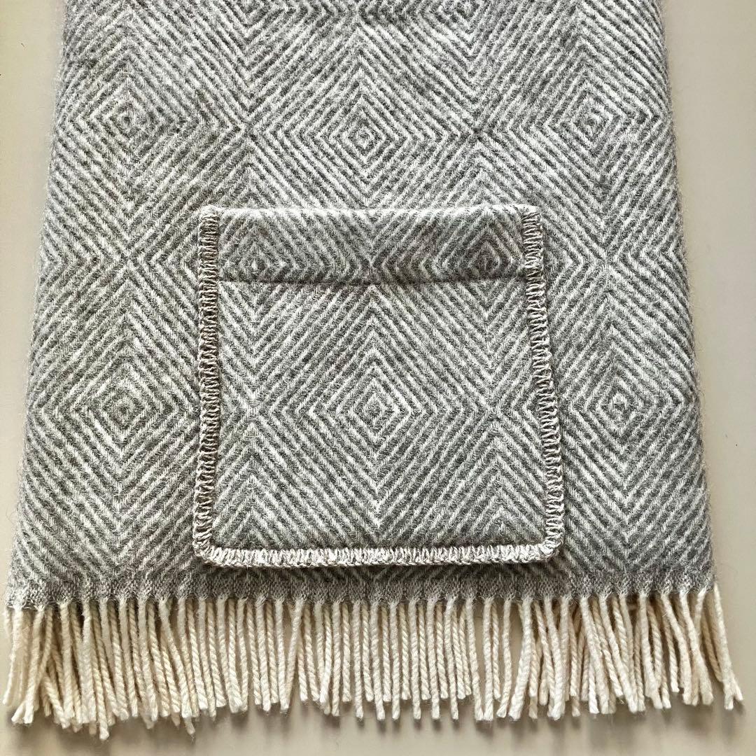 ラプアンカンクリ　MARIAポケットショール　グレイホワイト