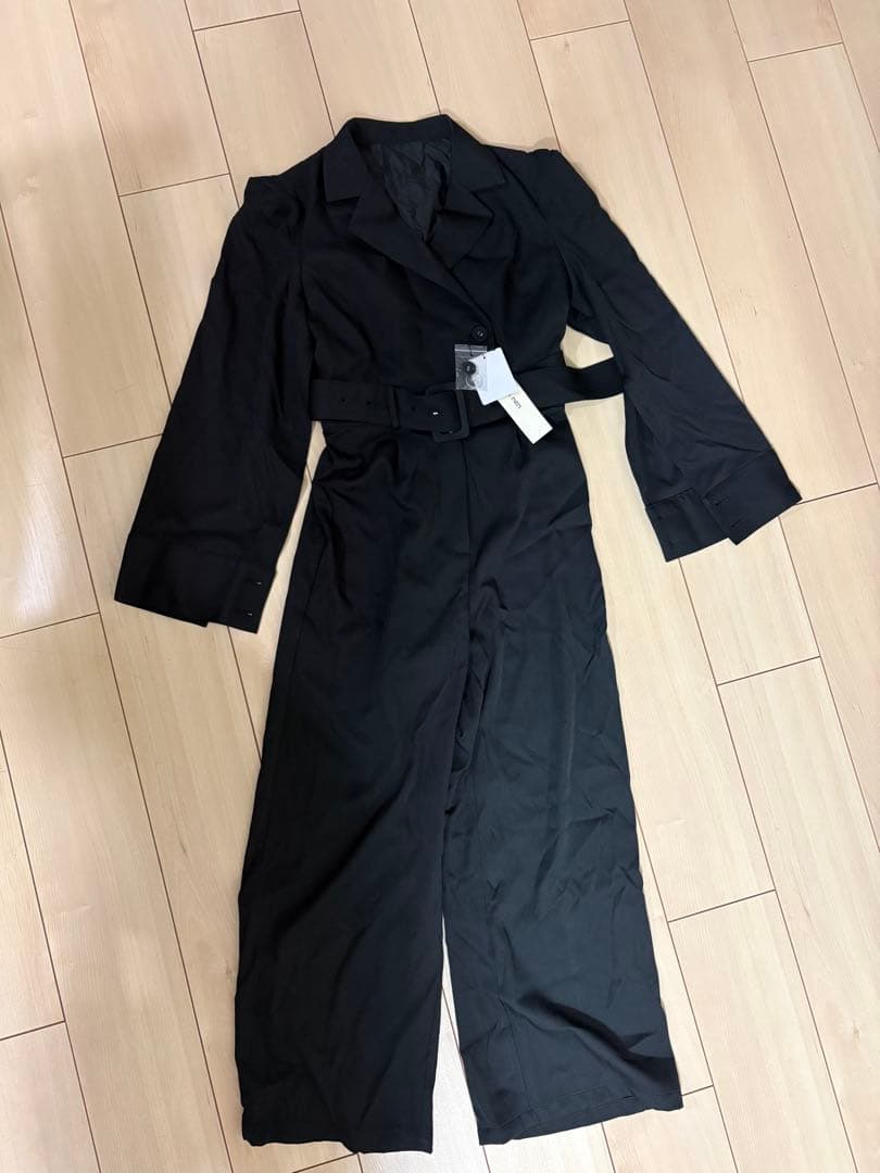  PARTY ベルト付きケープ風オールインワン