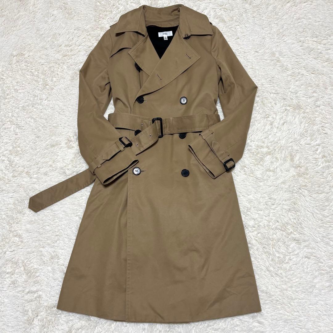 HYKE ハイク トレンチコート ベルト ボタン完備 ライナー付き ベージュ