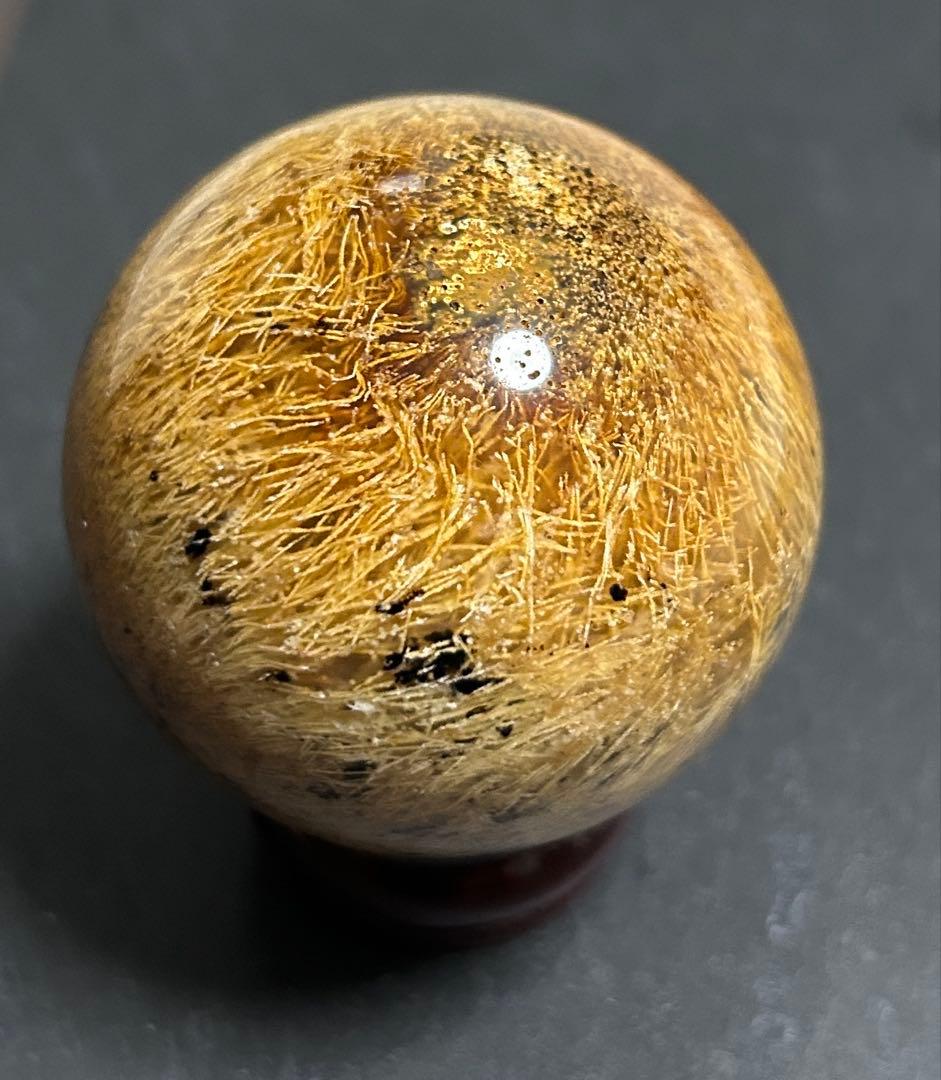 ゴールデンルチルクォーツクリスタル　丸玉186g