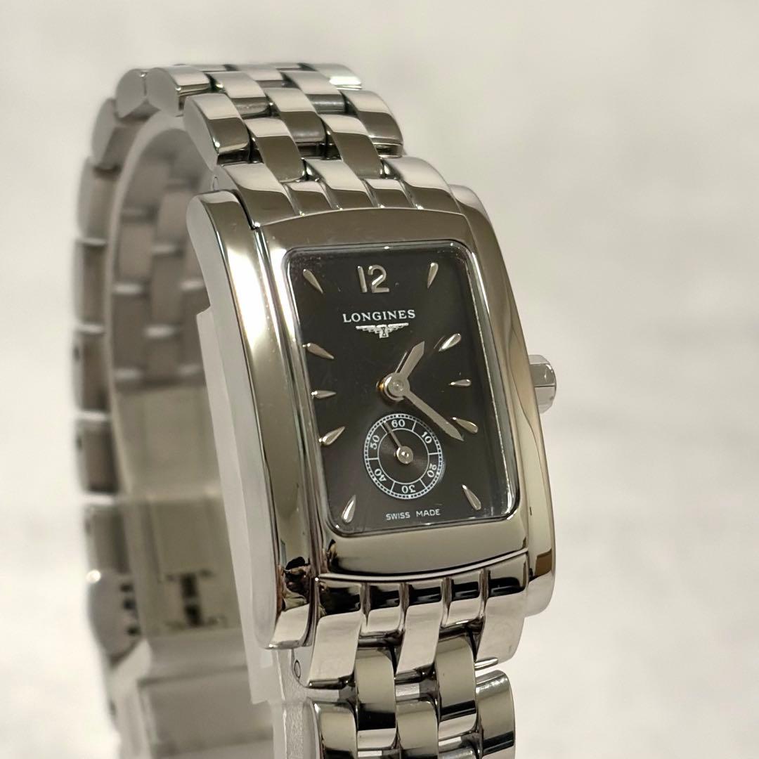 【美品✨】ロンジン　ドルチェヴィータ　黒　スモールセコンド　純正ベルト　稼働◎