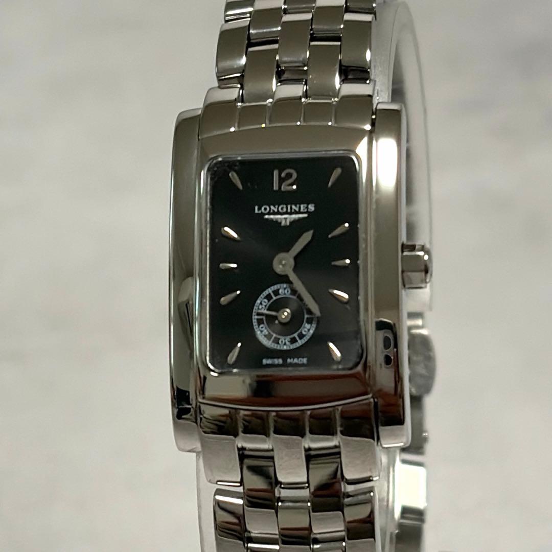 【美品✨】ロンジン　ドルチェヴィータ　黒　スモールセコンド　純正ベルト　稼働◎