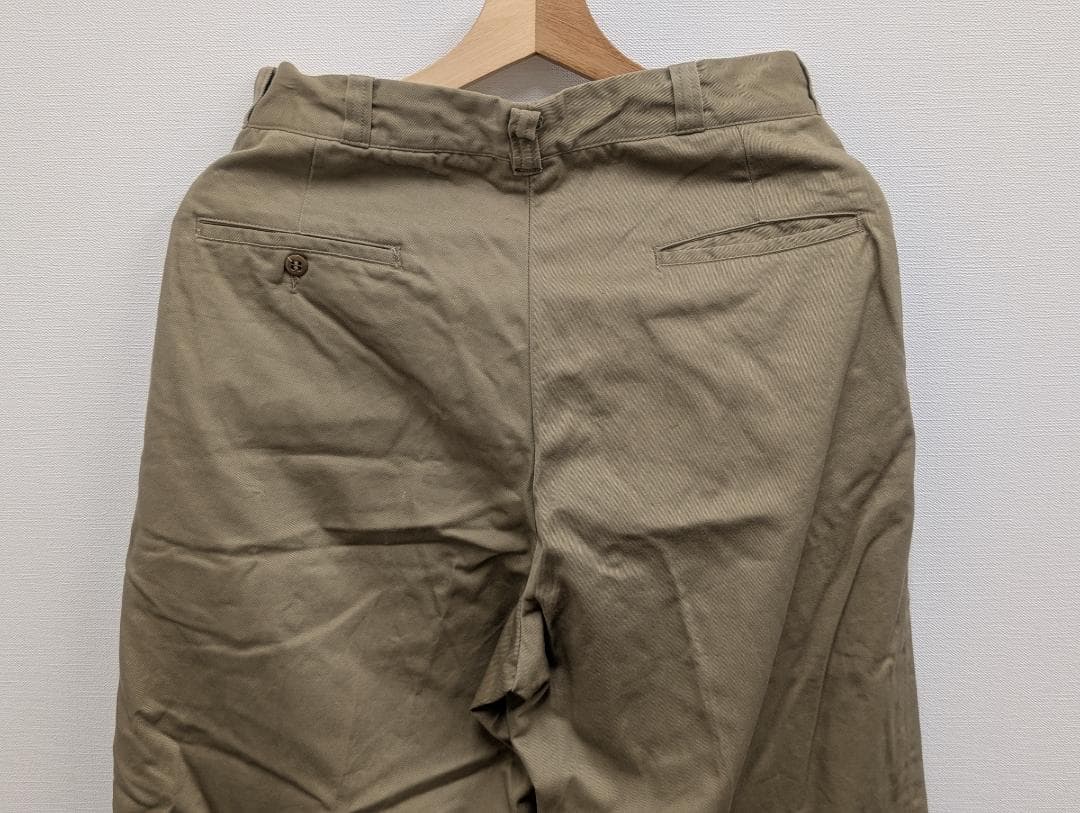 60's U.S.ARMY チノトラウザーズ アルミジッパー ミリタリー 古着