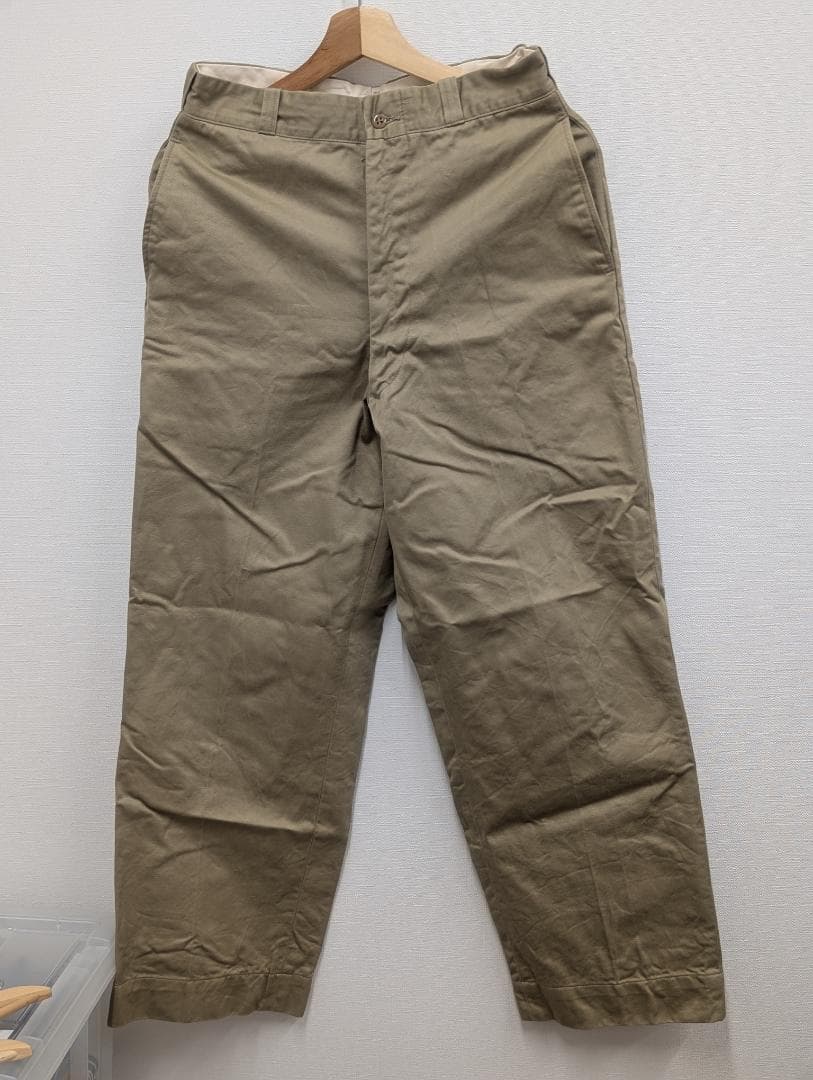 60's U.S.ARMY チノトラウザーズ アルミジッパー ミリタリー 古着
