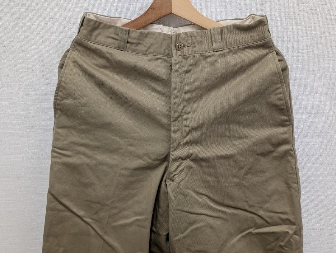 60's U.S.ARMY チノトラウザーズ アルミジッパー ミリタリー 古着