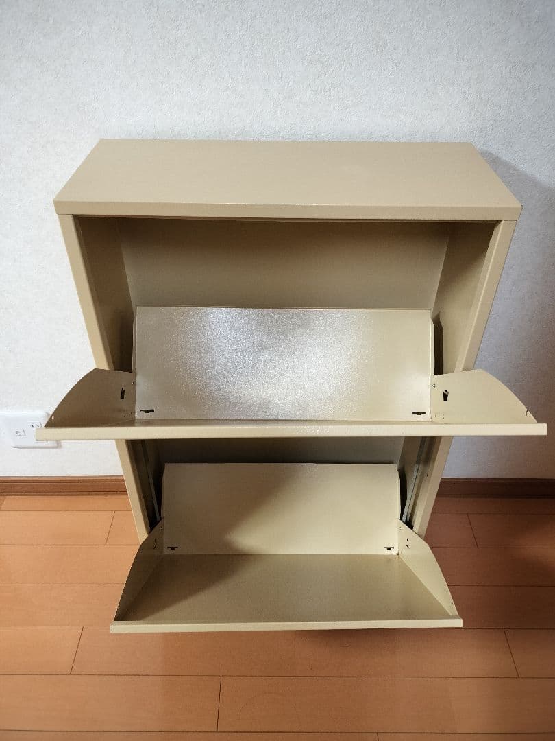 スチール製ダストボックス 2×2段 スリム大容量　ゴミ分別