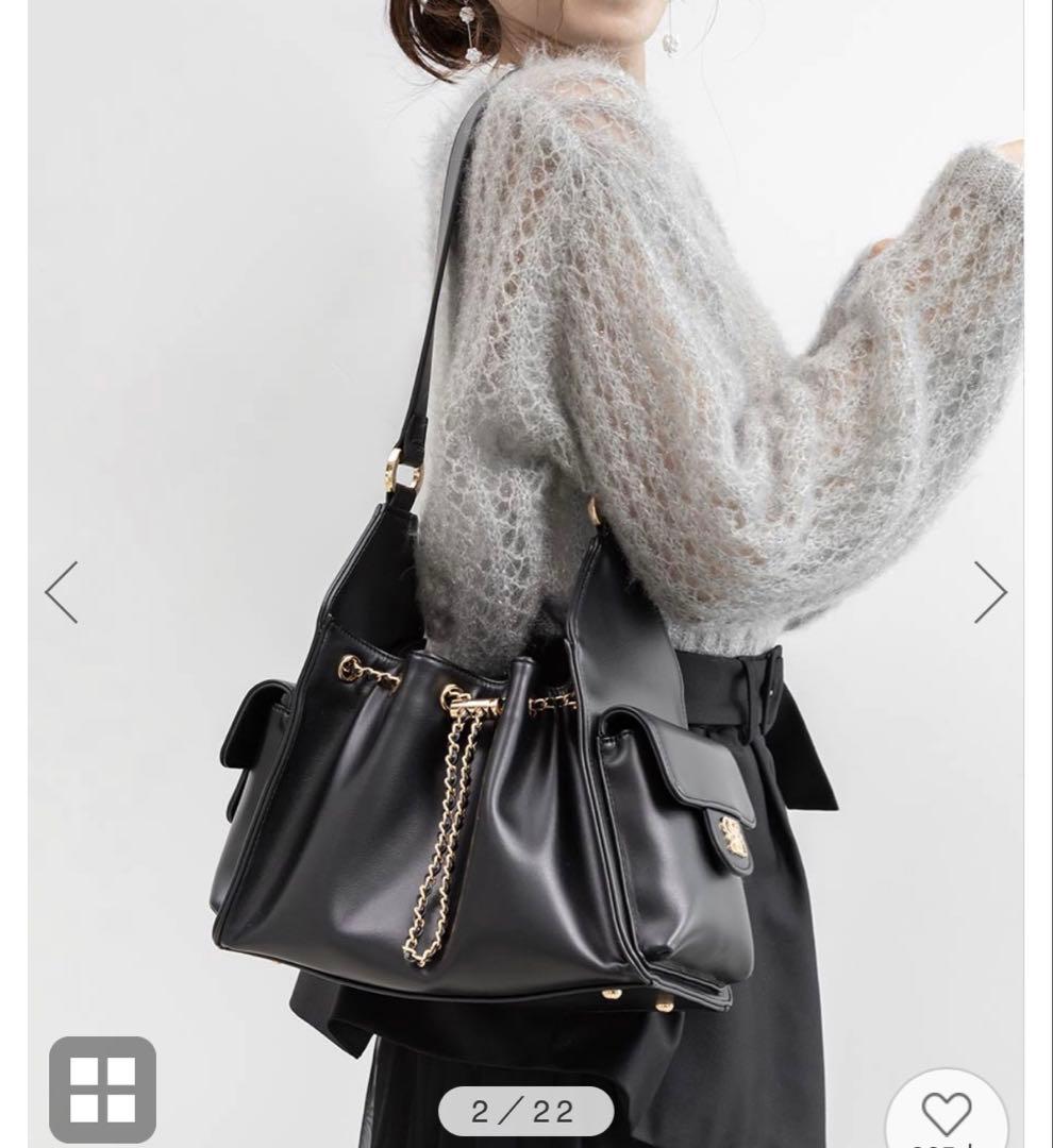 専用です♪RANDA ブラック ショルダーバッグ チェーン装飾付き