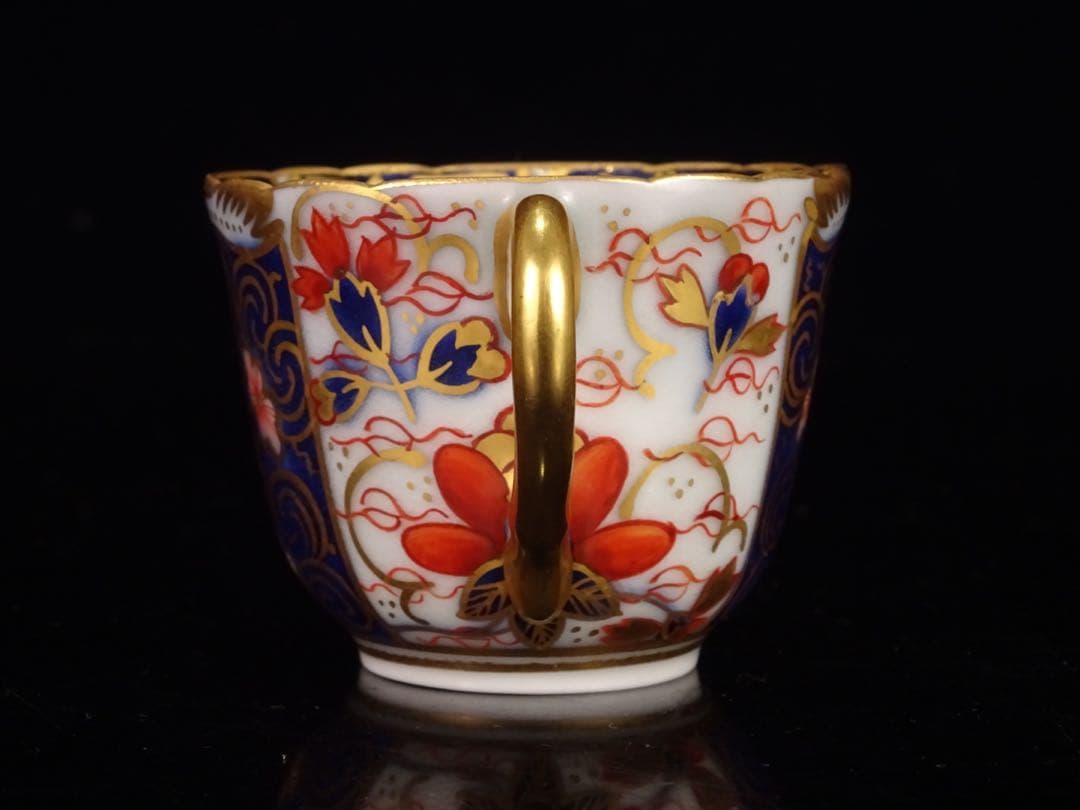 十二代　今泉　今右衛門　染錦　金彩　花文　珈琲碗　デミタス　カップ　ソーサー